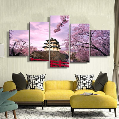 Tableau Peinture Japonais Fleurs Sakura | MJ FRANKO