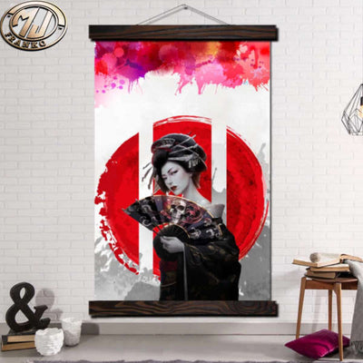 Toile Peinture Geisha Rouge | MJ FRANKO