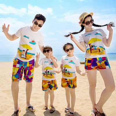 Vêtement Assorti Famille T Shirt Short Plage | MJ FRANKO