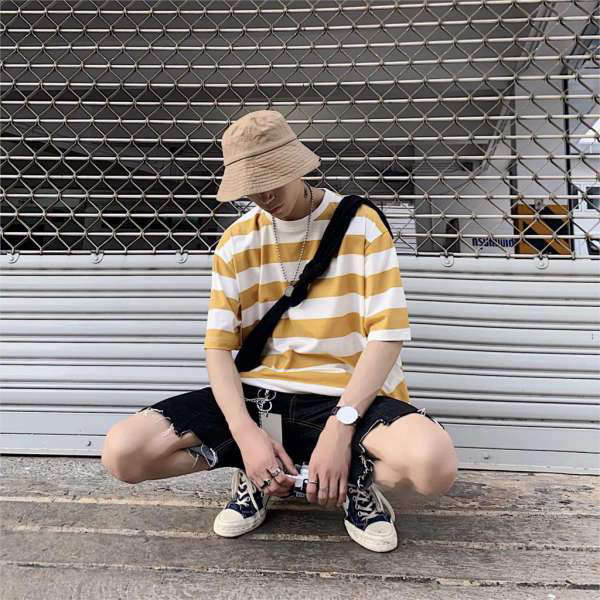 T Shirt Rayé Mode Coréenne | MJ FRANKO