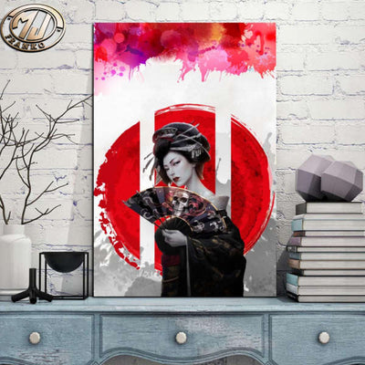 Toile Peinture Geisha Rouge | MJ FRANKO