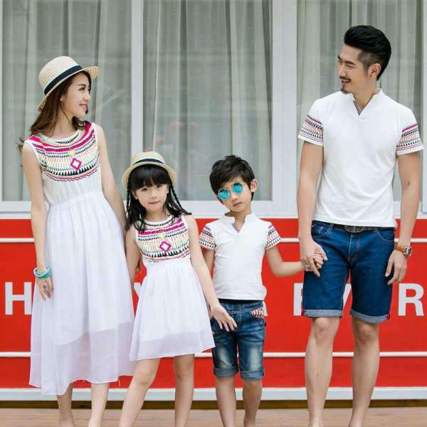 Vêtement Assorti Famille T Shirt Robe Blanche | MJ FRANKO