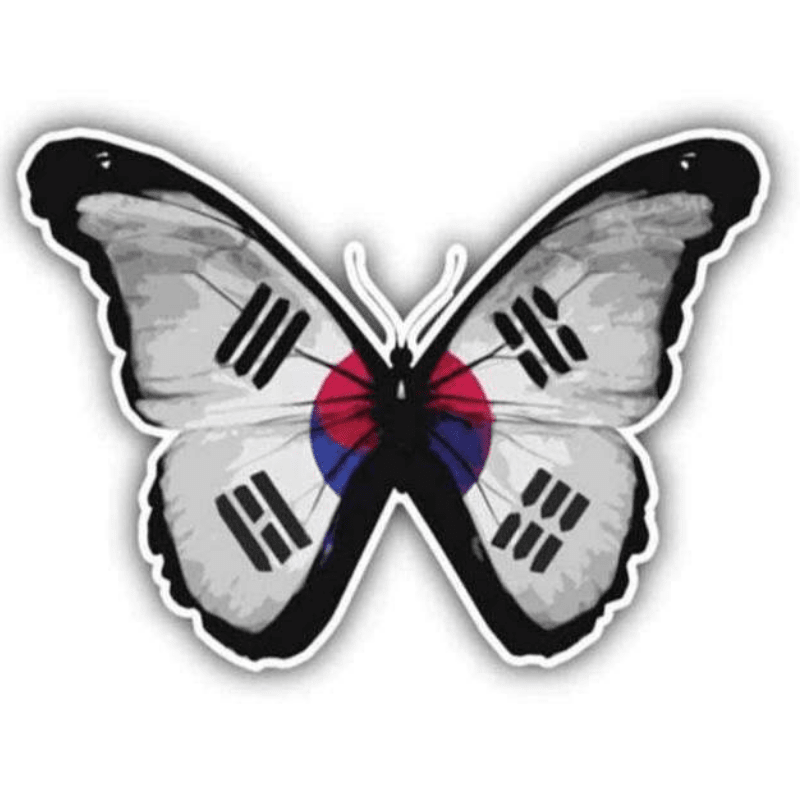 Autocollant Voiture Papillon Drapeau de la Corée du Sud | MJ FRANKO
