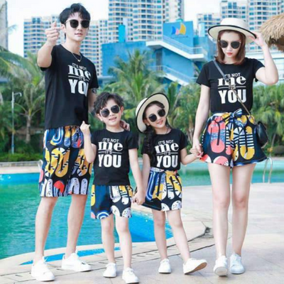 Vêtement Assorti Famille T Shirt Short Coloré