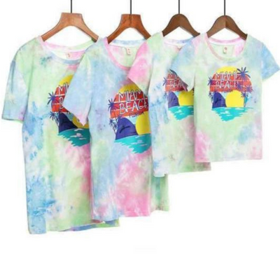 T Shirt Assorti Famille Multicolore