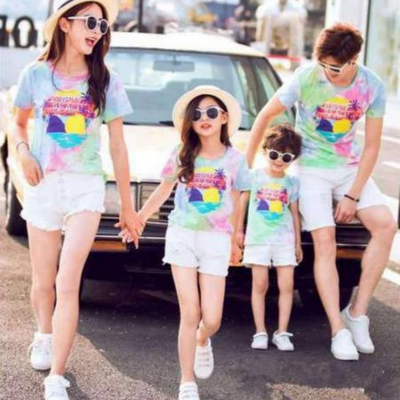 T Shirt Assorti Famille Multicolore