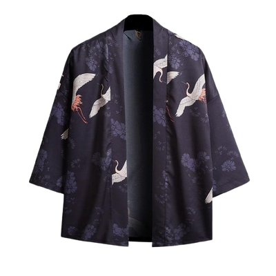 Veste Kimono Bleu Marine Grue