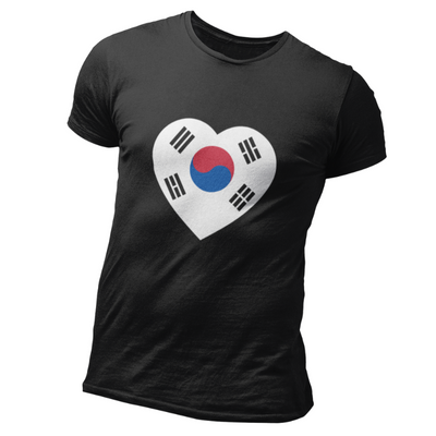 T-shirt avec Cœur Drapeau Coréen