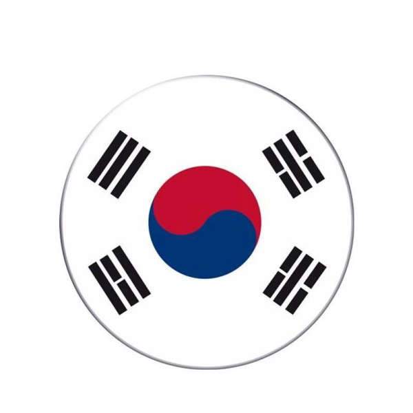 Autocollant Rond Drapeau Corée du Sud | MJ FRANKO