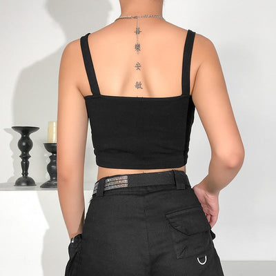 Débardeur Noir Streetwear Femme Barbelé | MJ FRANKO