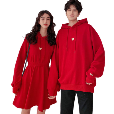 Vêtement Couple Sweat et Robe Rouge