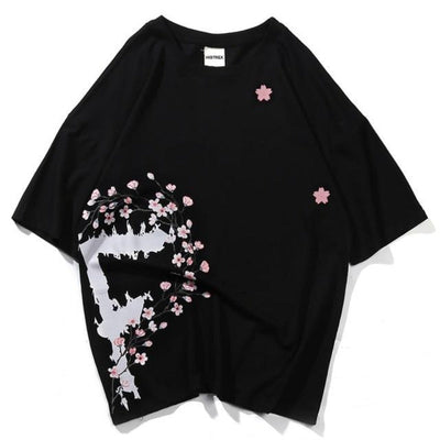 T Shirt Fleurs Cerise | MJ FRANKO