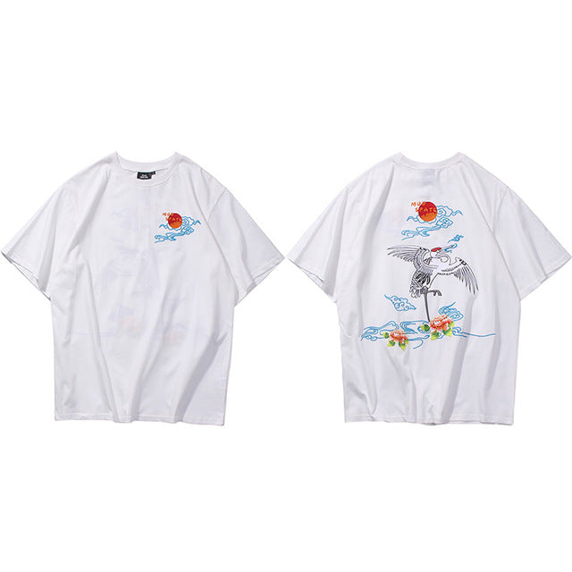 T Shirt Japonais Avec Grue | MJ FRANKO