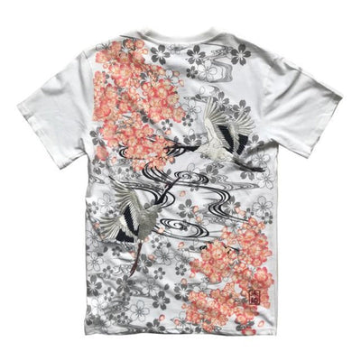 T Shirt Fleur Grue Japonaise | MJ FRANKO