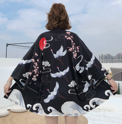 Veste Kimono Grues Femme