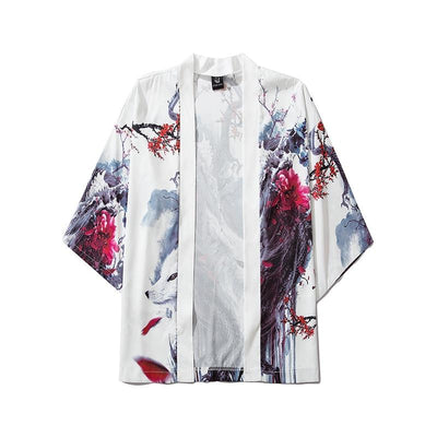Veste Kimono Blanche Kitsune Sakura | MJ FRANKO