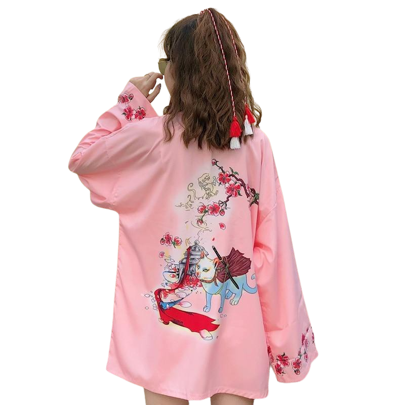 Veste Kimono Femme Chat Sakura