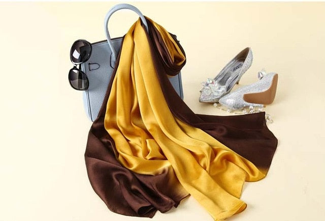 Foulard en soie rectangle bicolore | MJ FRANKO
