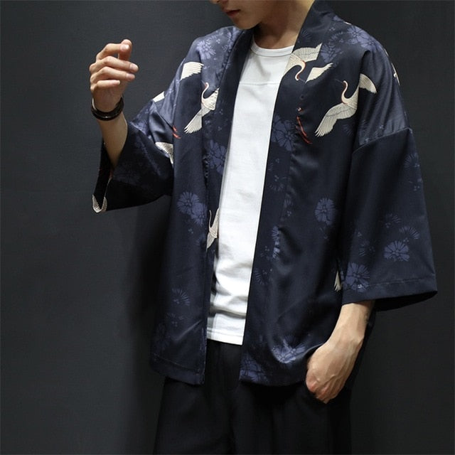 Veste Kimono Avec Grues | MJ FRANKO