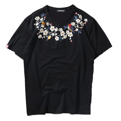 T Shirt Brodé Fleurs | MJ FRANKO