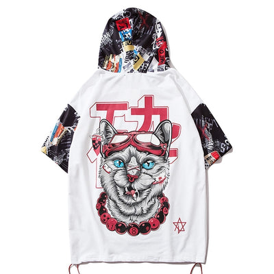 T Shirt Chat Japonais Streetwear | MJ FRANKO