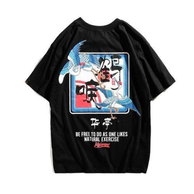 T Shirt Japonais Avec Grues | MJ FRANKO