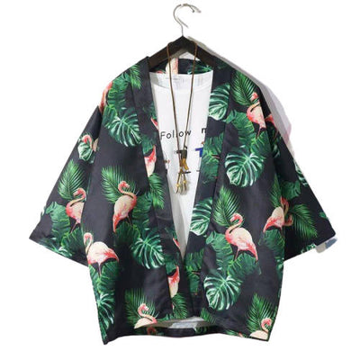 Veste Kimono Flamant Rose | MJ FRANKO