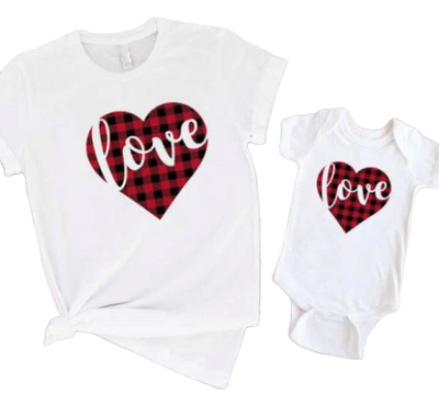 Vêtement Assorti Maman Bébé T Shirt Love | MJ FRANKO